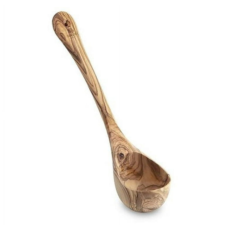 BeldiNest Olive Wood Ladle for Cooking, Soup Spoon Ladle – Wooden Serving Spoon, 13-12 Handle, Scoop Size 6-2oz – Eco-Friendly, Genuine and Endurable