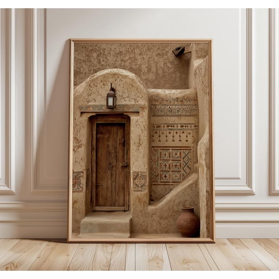 Berber Doorway Moroccan Desert Adobe Architecture Rustic Earth Tone Decor Unframed Paper Print