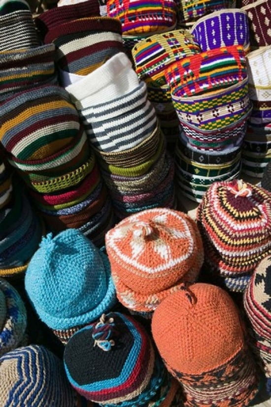 Berber Hats Souqs of Marrakech Marrakech Morocco Canvas Art - Walter Bibikow DanitaDelimont (11 x 17)