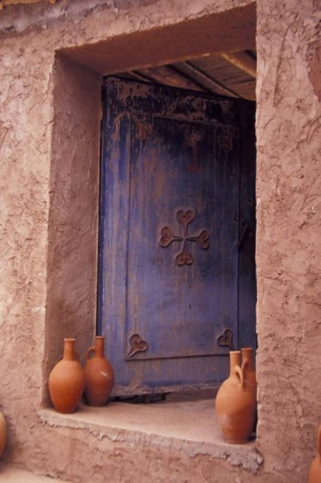 Berber Village Doorway Morocco Canvas Art - Darrell Gulin DanitaDelimont (24 x 35)