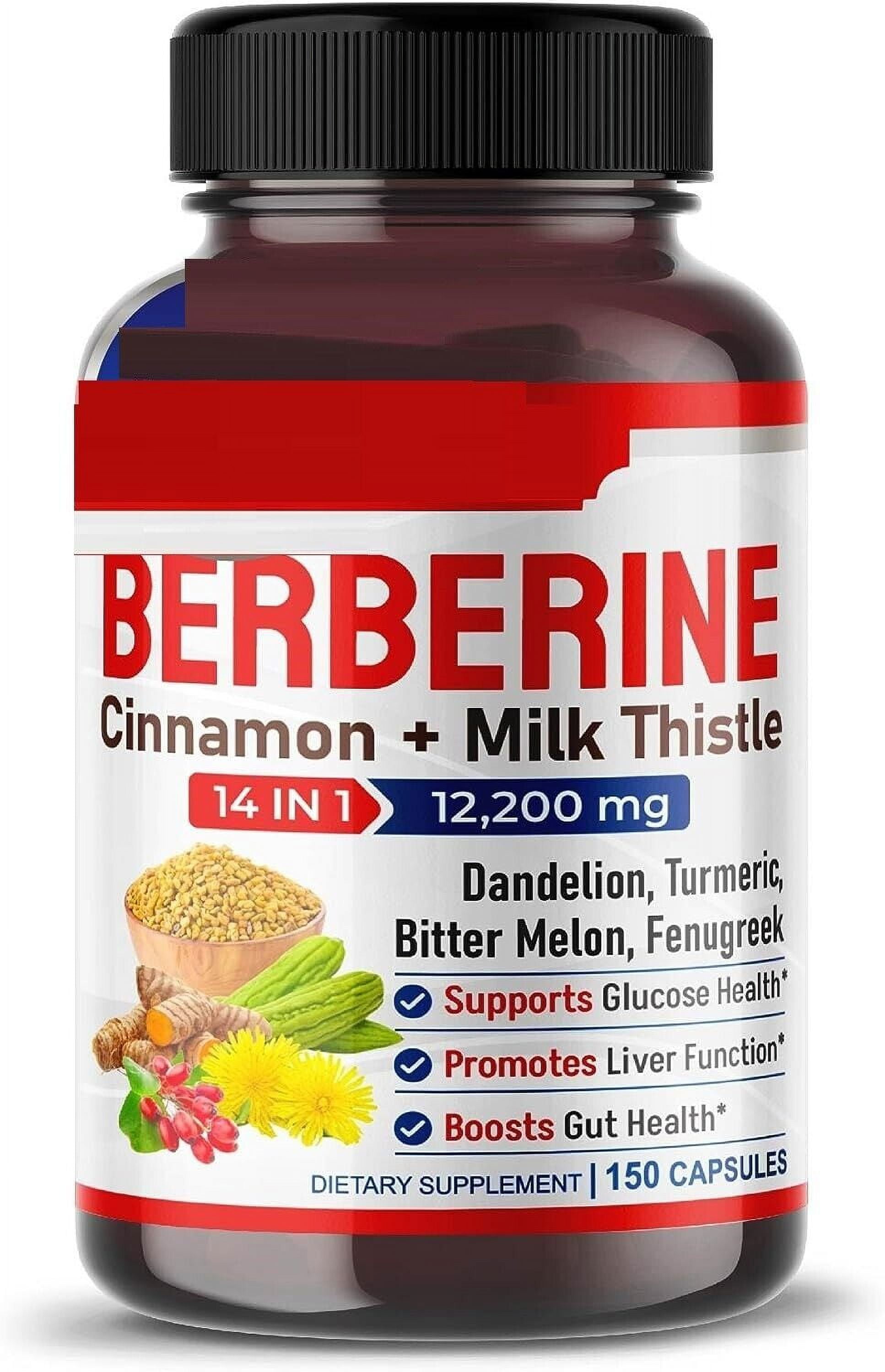 Berberine 12000mg, Ceylon Cinnamon 3000mg & Milk Thistle Supplement