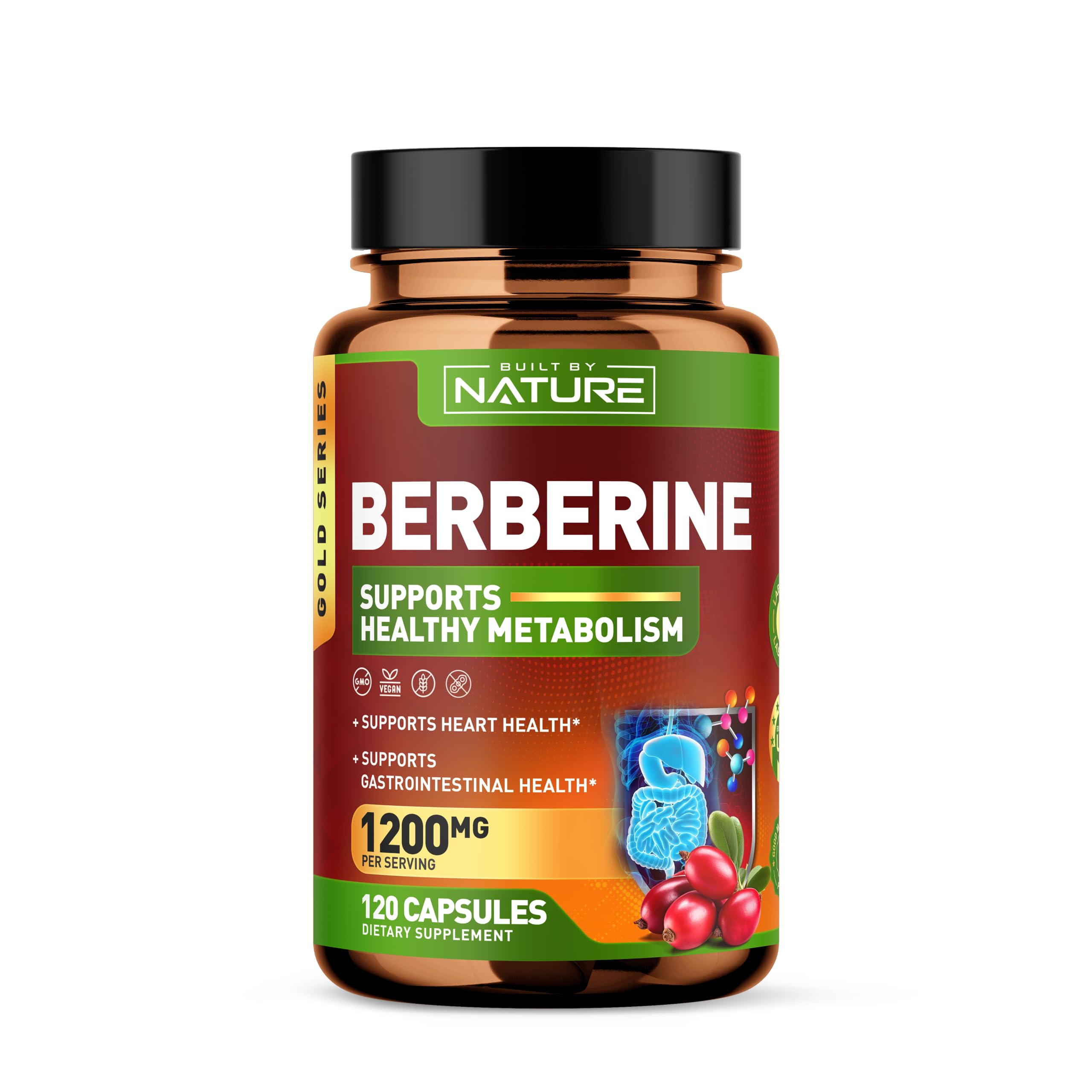 Berberine 1200mg 100 Pure Berberine HCl Supplement, High Strength