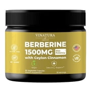 Vinatura Berberine 1500mg - Berberine Supplement with Ceylon Cinnamon, Max Potency Berberine HCL - 90 Capsules