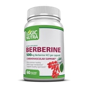 Logic Nutra Berberine for Blood Sugar Metabolism and Cardiovascular Support, 500mg, 60 Capsules