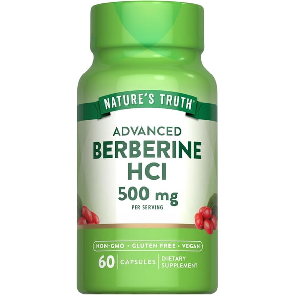 Berberine 500mg | 60 Capsules | Vegan, Non-GMO, & Gluten Free Supplement | by Nature's Truth