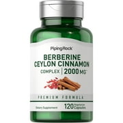 Berberine with Ceylon Cinnamon Complex 2000 mg | 120 Capsules for Men and Women | by Piping Rock