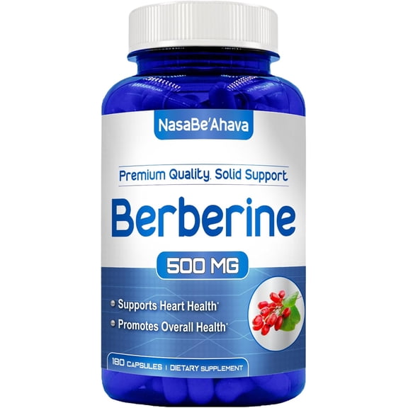 NasaBeahava Berberine Capsules, Herbal GLP-1 & Heart Health Support, 500mg, 180 Count