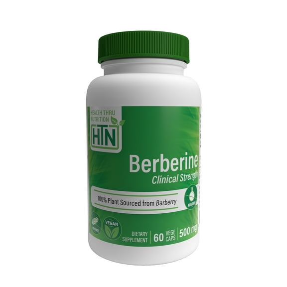 Berberine HCl 500mg  Vegan Certified | Clinical Strength - 60 Vegecaps | Blood Sugar Support | 3rd Party Tested | All Plant Extract | Non-GMO, Gluten Free, Soy Free | by Health Thru Nutrition