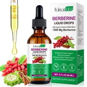 Berberine Liquid Drops 1500 mg with Ceylon Cinnamon & Bitter Melon, Supports Digestive Wellness & Daily Vitality, Vegan, Gluten-Free, 2 fl oz