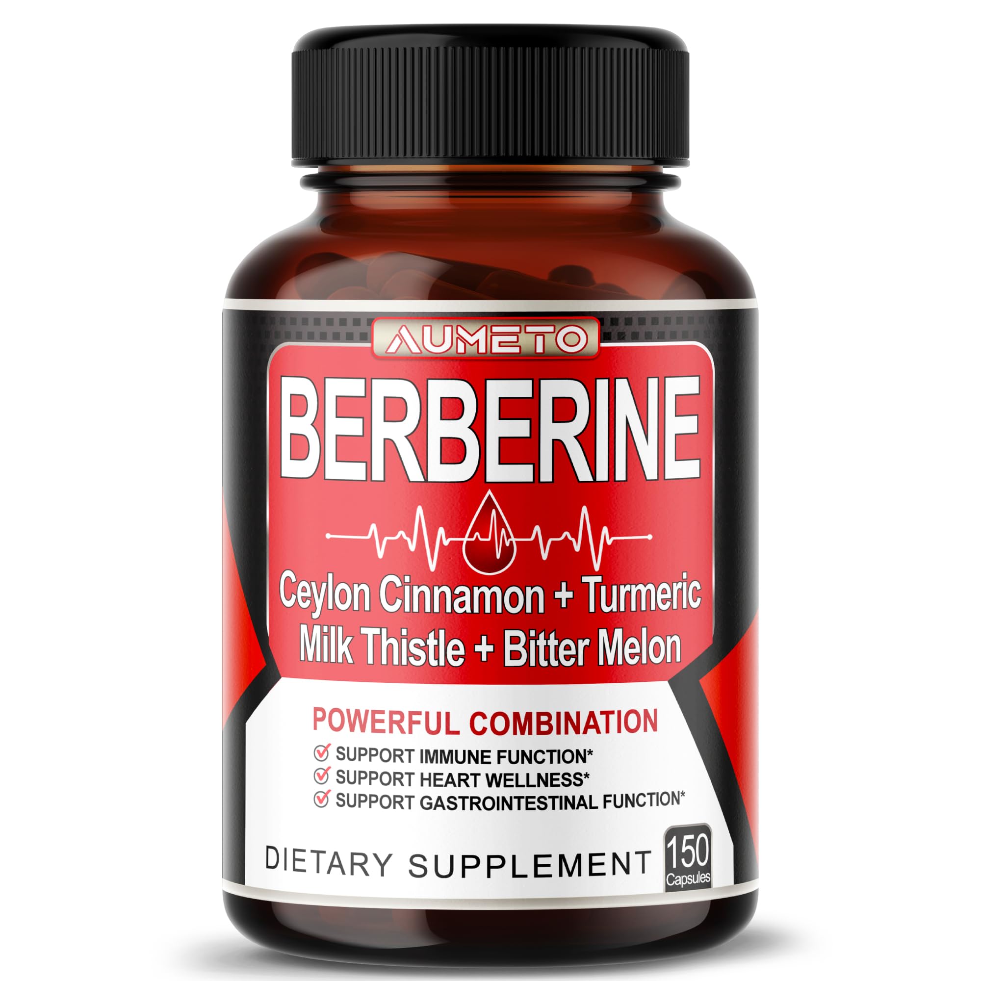Berberine Supplement Enhanced with Ceylon Cinnamon, Turmeric, Milk