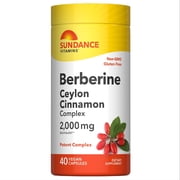 Berberine with Ceylon Cinnamon | 2000mg | 40 Vegetarian Capsules | by Sundance