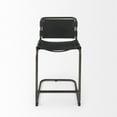 thumbnail image 1 of Berbick 21L x 25W x 38H Black Leather W/Gunmetal Gray Frame Stool, 1 of 11