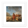 thumbnail image 1 of Berchem Ruth And Boas Religious Painting 8X8 Inch Square Wooden Framed Wall Art Print Picture with Mount, 1 of 4