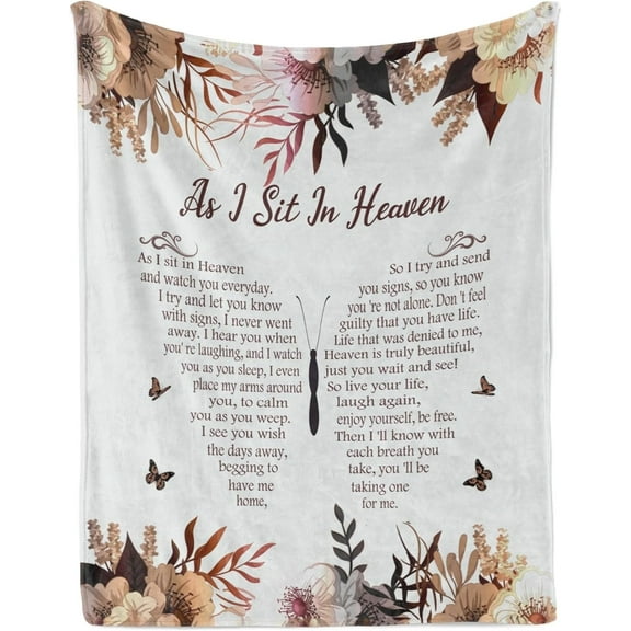 Bereavement Blanket, 60''x50'', Sympathy & Memorial Gift for Loss of Loved One, In Memory Of, Remembrance Throw Blanket