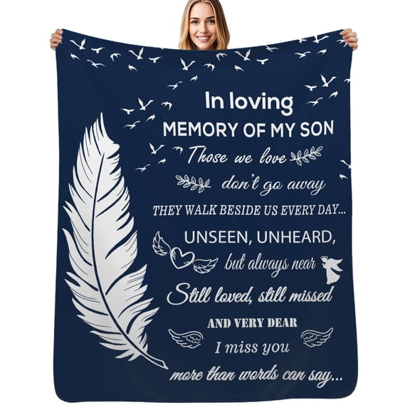 Bereavement Gifts Memorial Gifts for Loss of Loved one Sympathy Flannel Blanket Warm Soft Bedding Throws Winter Camping Chair Sofa Bed
