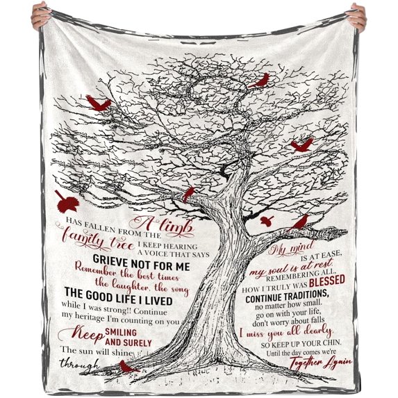 Bereavement Gifts Sympathy Gift Memorial Gifts - in Memory of Loved One Gifts, Condolences Gift, in Loving Memory Blankets, Memorial Gifts for Loss of Mother/Father/Pet Throw Blankets 60" x 50"