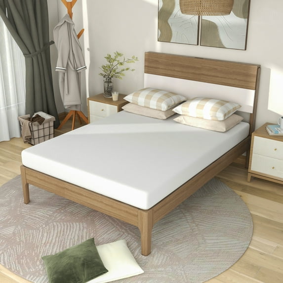 Berehat 12" Gel Memory Foam Certified Certipur Mattress, Queen, White