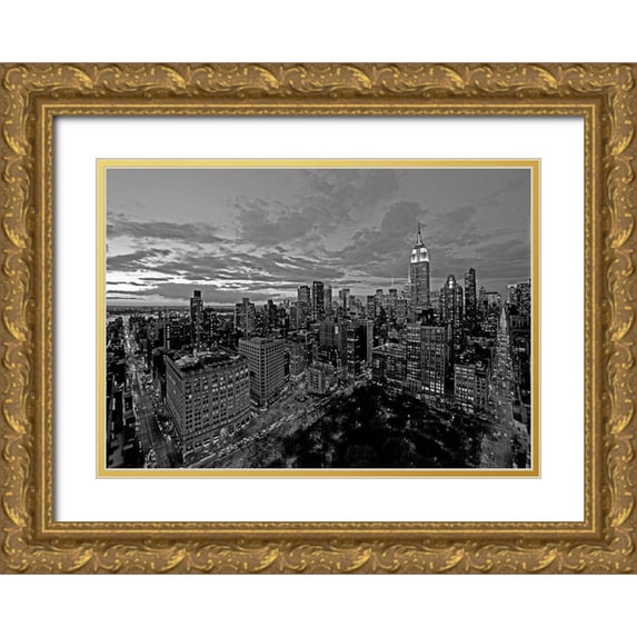 Berenholtz, Richard 14x11 Gold Ornate Wood Framed with Double Matting Museum Art Print Titled - Chelsea and Midtown Manhattan_BN