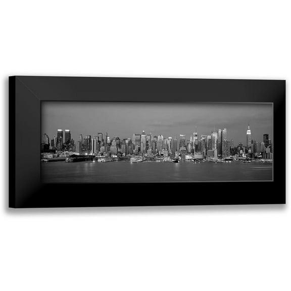 Berenholtz, Richard 14x7 Black Modern Framed Museum Art Print Titled - Manhattan Skyline NYC