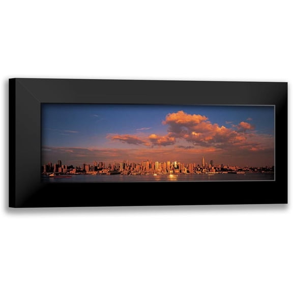Berenholtz, Richard 14x7 Black Modern Framed Museum Art Print Titled - Midtown Manhattan Skyline NYC