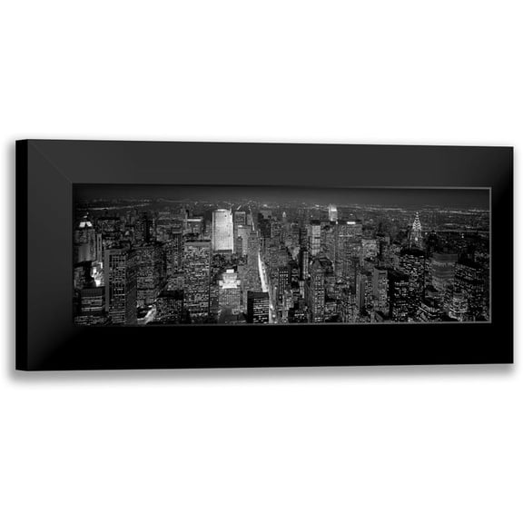 Berenholtz, Richard 14x7 Black Modern Framed Museum Art Print Titled - Midtown Manhattan at Night