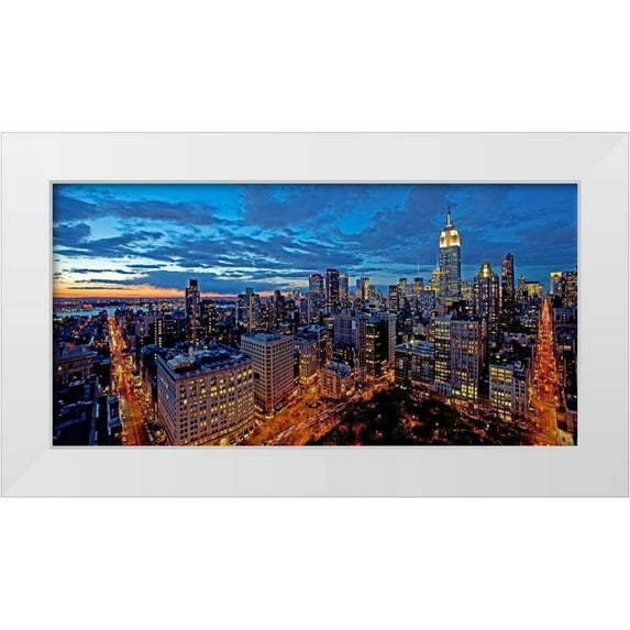 Berenholtz, Richard 14x9 White Modern Wood Framed Museum Art Print Titled - Chelsea and Midtown Manhattan (detail)