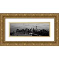thumbnail image 1 of Berenholtz, Richard 32x13 Gold Ornate Wood Framed with Double Matting Museum Art Print Titled - Lower Manhattan at dusk, 1 of 4