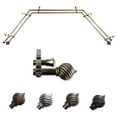 thumbnail image 1 of Berenice 13/16" Double Bay Window curtain rod Adjustable 20"-36", 38"-72" - Antique Brass,(ABay-93-4D), 1 of 4