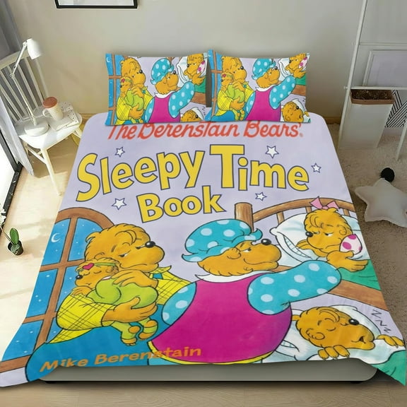 Berenstain Bears Themed Bed Sheet Set Three Piece Set 53x79 Inches Comfortable And Skin Friendly Unique Design Creating A Star Studded Night Home Decor Gifts For Family Friends fans