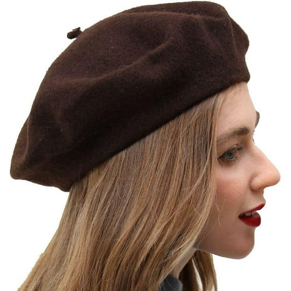 Beret-Classic Wool Beret Solid Color Womens Beret Cap Hat 1pack
