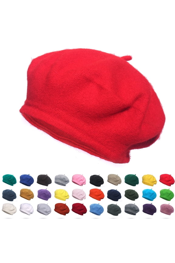 Beret Hat French Style Beanie Cap Solid Color Winter Hat for Women and Girls Casual Use Army Green One Size