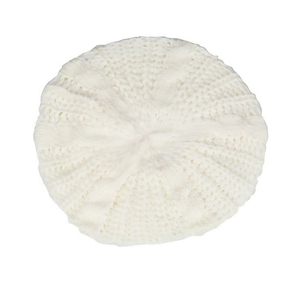 Beret Hat High Elastic Comfortable to Wear Convenient Women Plain Color Knit Beret Hat for Outdoor