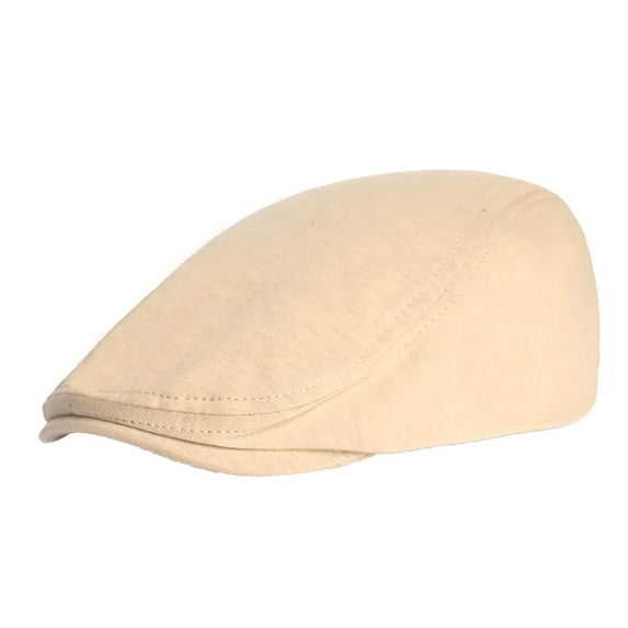 Beret Hat Men, Yigetop Newsboy Hats for Men Cotton Flat Cap Soft Fitted Driving Cabbie Hat Mens Winter Vintage Costumes Hats Flat Cap Beige One Size