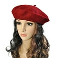 thumbnail image 1 of Beret Hat Women Solid Imitation Wool Painter Hat Knitted Cotton Red by Duoif, 1 of 3