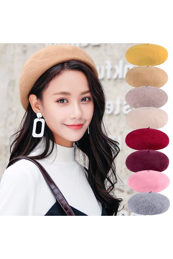 Beret Hat Wool French Beanie Hat Outdoor Hat Winter Hat Fashion Lady Hat