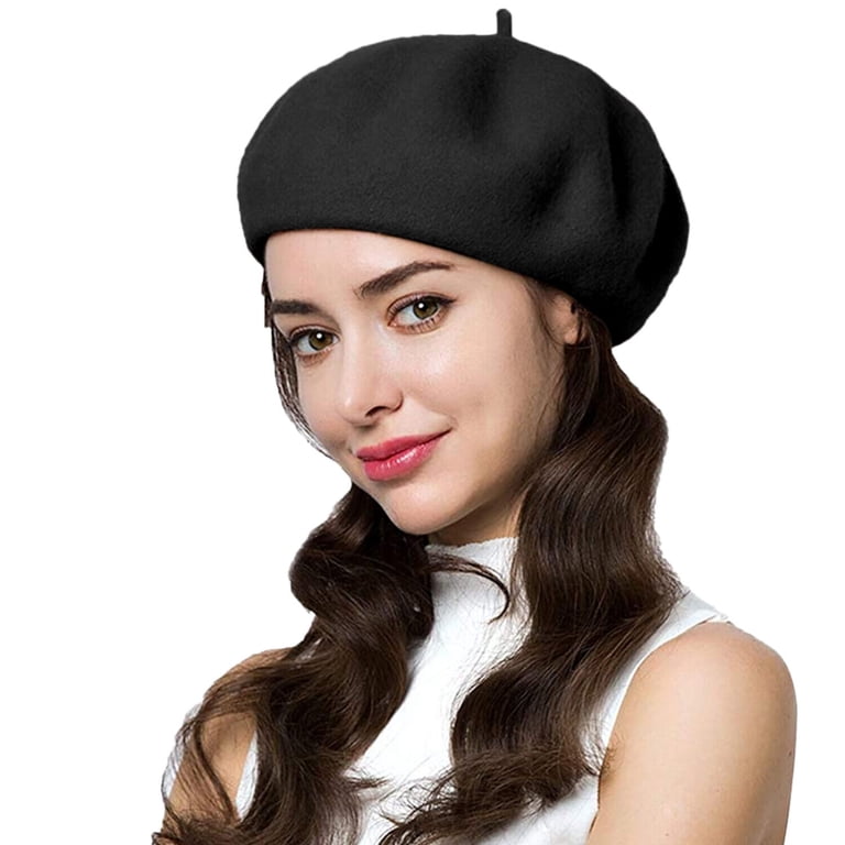 8512 Women French Beret Hats Winter Fashion Casual Classic Black Warm Wool Women Winter Warm French Beret Hat Artist Casual Classic  main image 4