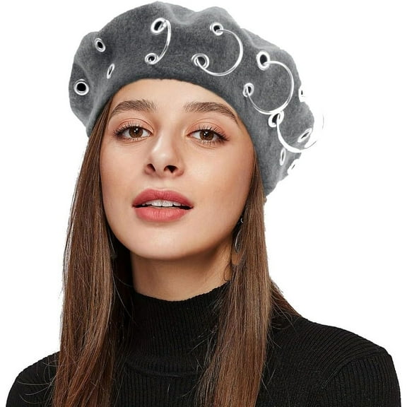 Beret Hats for Woman Women's British Style Beret Hat for Four Seasons Personality Style Punk Beret Hats for Ladies