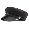 thumbnail image 1 of Beret Hats for Women Contrast Color Adjustable Sailor Vacation Hat Women's Hats & Caps Black A, 1 of 3
