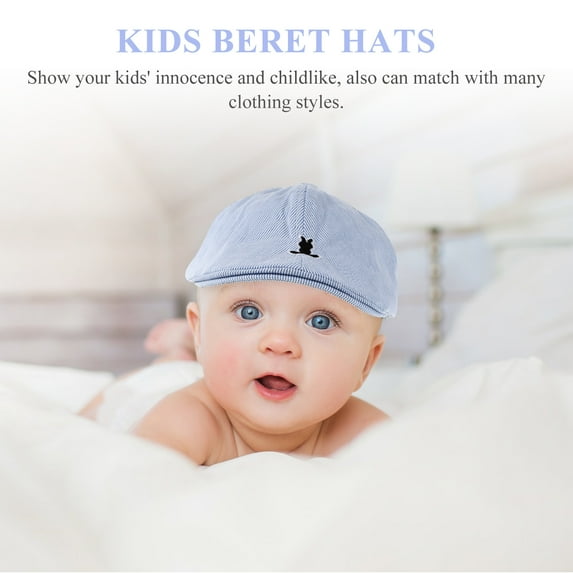 Beret Kids Baby Hat Hats Newsboy Cap12 Months Toddler Fedora 6 Bunny Flat Striped 18 Boys Striated Rabbit French Caps
