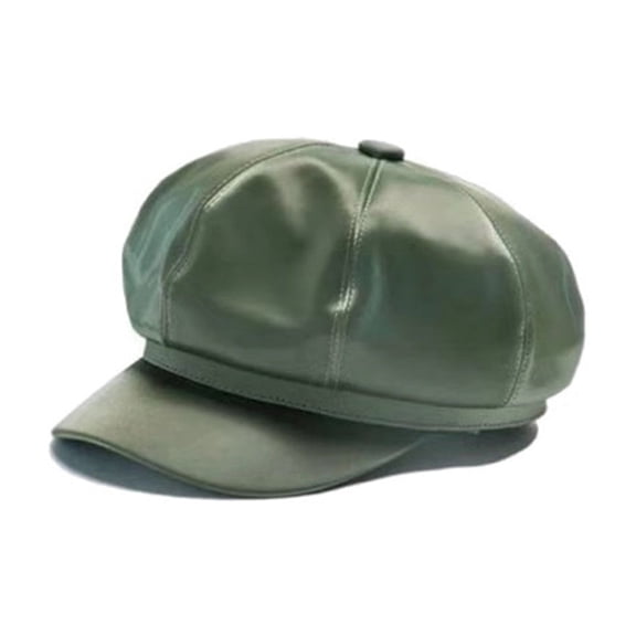 Beret Winter women navy hat Hollow leather hat men hat leather octagonal hat fashion party British retro cap beret ,Classic Design