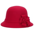 thumbnail image 1 of Berets CQXIDFH European American Style Flower Bucket Hat, Elegant Mesh Fabric Round Top Headwear for Fall Daily Wear, Trucker Hats (Red, One Size), 1 of 2