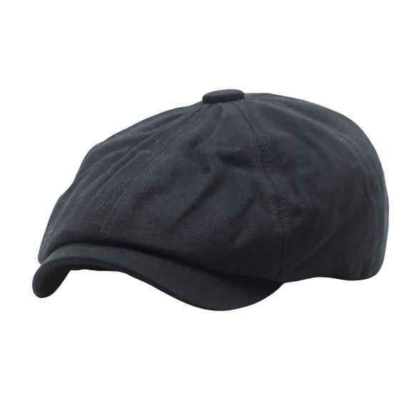 Berets CQXIDFH Unisex British Peaked Cap, Washed Breathable Forward Hat, Retro Stylish Daily Headwear for Men Women, Baseball Caps Men (Black, One Size)
