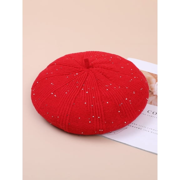 Berets Women's Autumn/Winter Knitted Hats with Velvet Winter Knitted Hats Wholesale Solid Color Women's Hats 1pcs