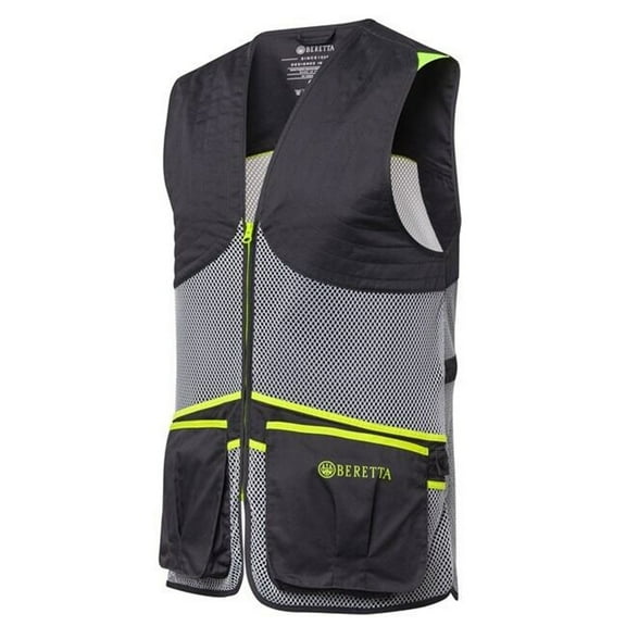 Beretta Full Mesh Shooting Vest, Ebony & Ice Grey, Medium