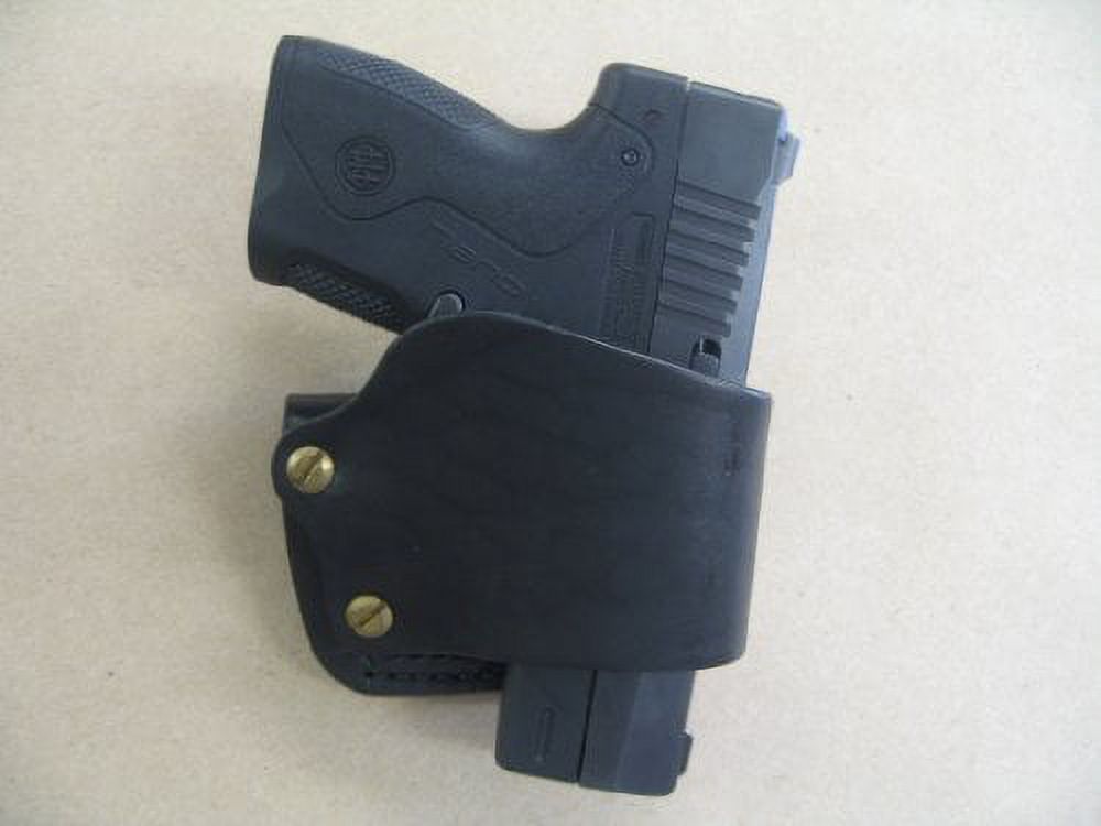 Beretta Nano, Ruger LC9, Springfield XDS Leather Belt Slide Holster Black - USA