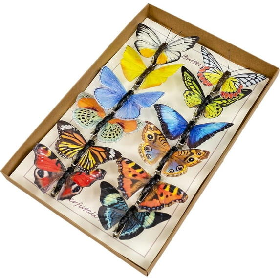 Berfutall-Artificial Feather 3D Butterfly Party Decorations Set of 12 Color Ornaments for Christmas Tree(C)…
