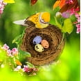 thumbnail image 1 of Berfutall-Easter Artificial Nest Natural Bird Nest Kit includes Artificial Twig Nest, Fake Foam Feather Birds, Foam Eggs Ornaments for Crafts Home Party Decor, 1 of 7