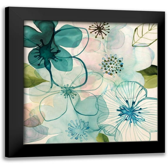 Berg, Margaret 12x12 Black Modern Framed Museum Art Print Titled - Water Blossoms I