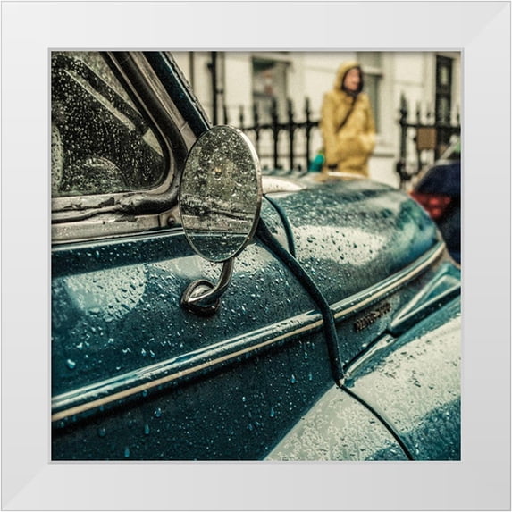 Berg, Riccardo 26x26 White Modern Wood Framed Museum Art Print Titled - London Rain