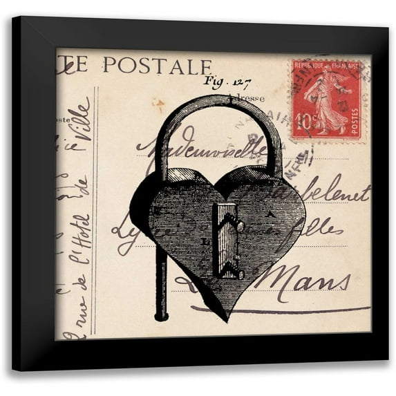 Berg, Sabine 20x20 Black Modern Framed Museum Art Print Titled - Key To My Heart II